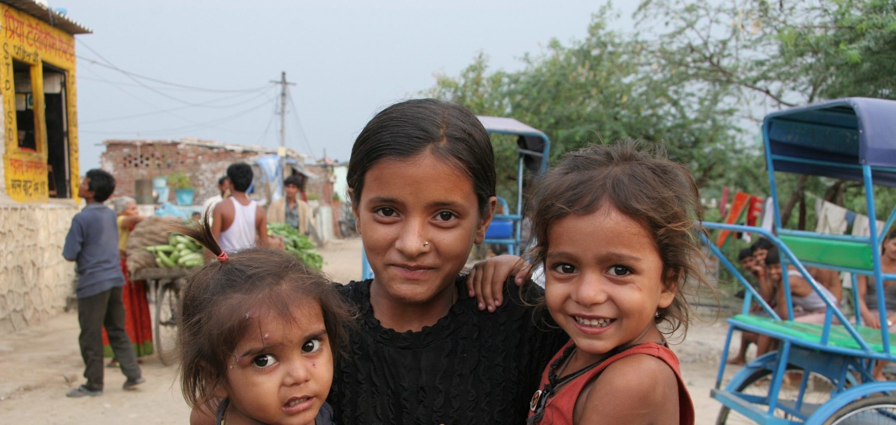 Lachende meisjes uit India