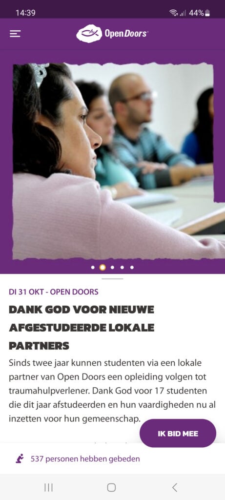 Gebedsapp gebedspunt 31 oktober