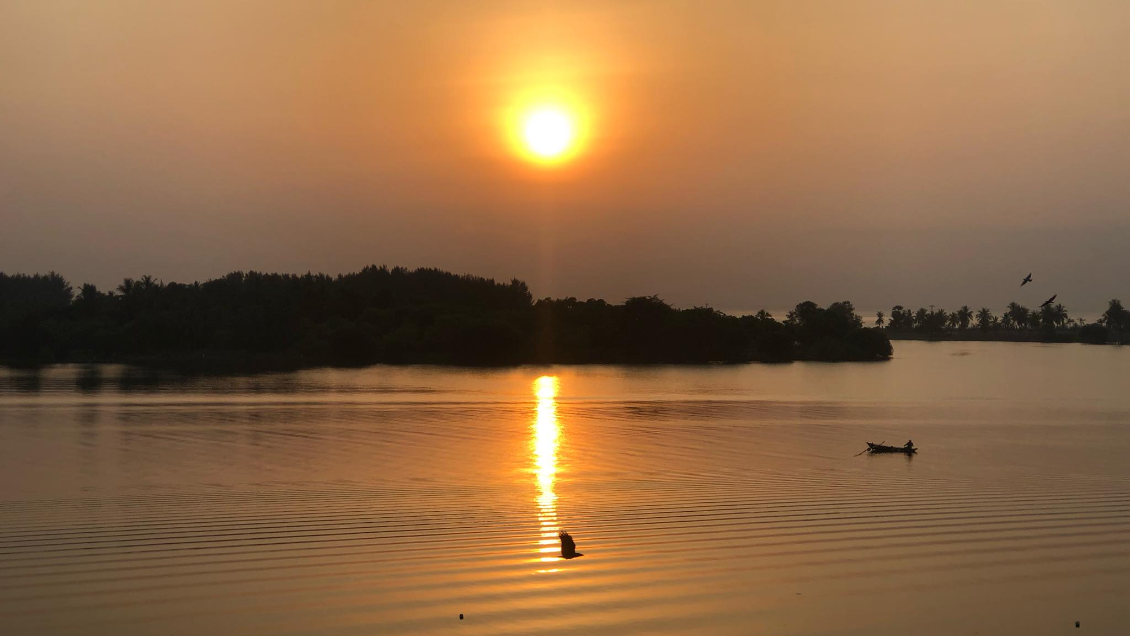 Ondergaande zon in Sri Lanka