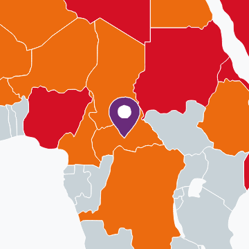 Kaart van Centraal Afrikaanse Republiek