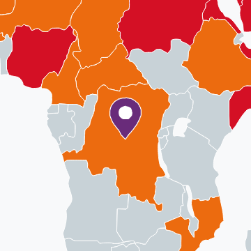 Kaart van de Democratische Republiek Congo