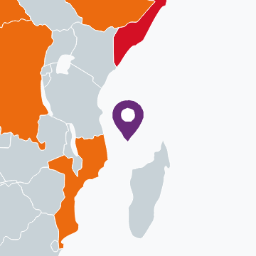 Kaart van de Unie der Comoren